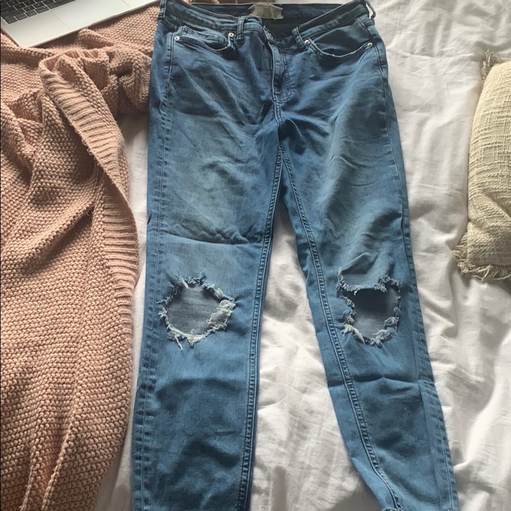 free people busted knee skinny jean